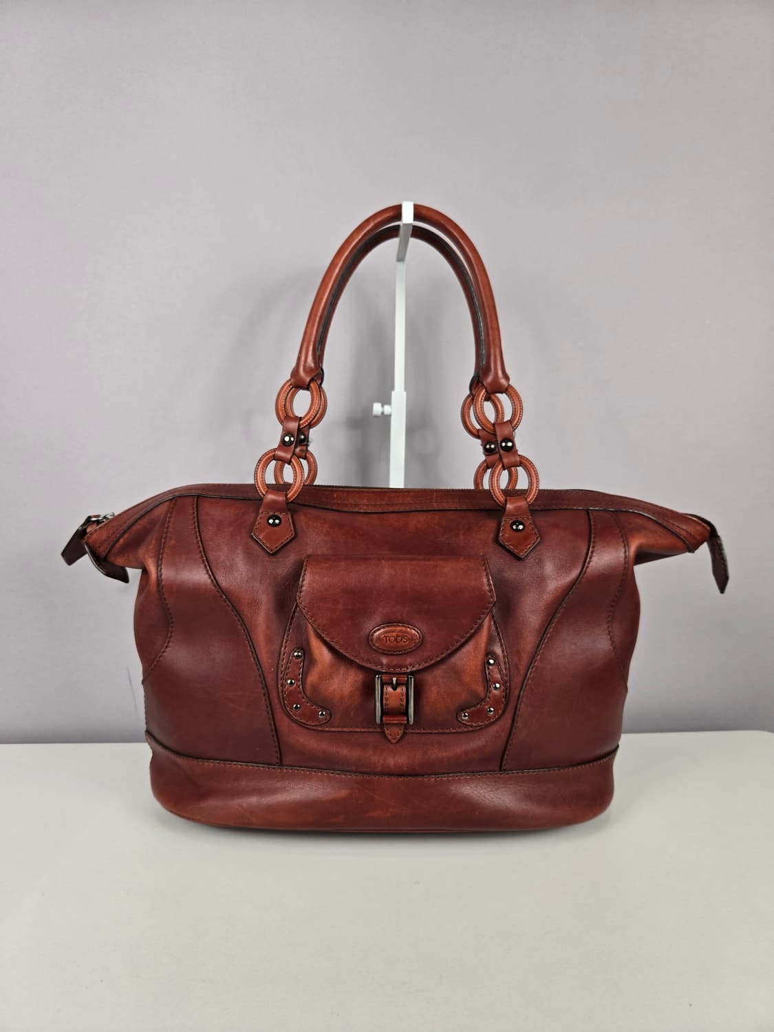 TOD'S 토즈 빈티지 레더 가죽 토트백 가방 정품 상품이미지1