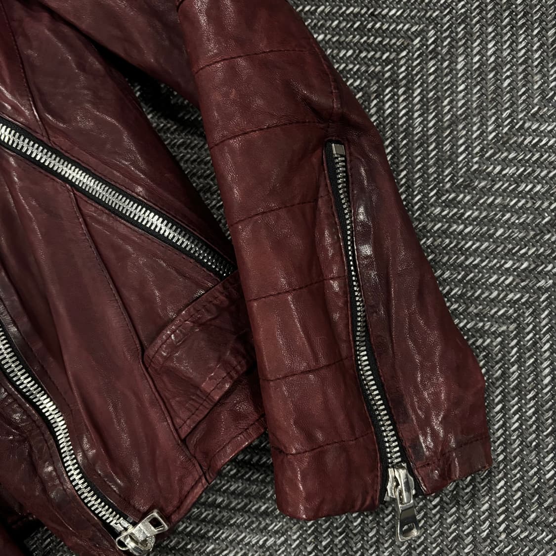 발망 스타일 바이커 램스킨 버건디 상품이미지4
