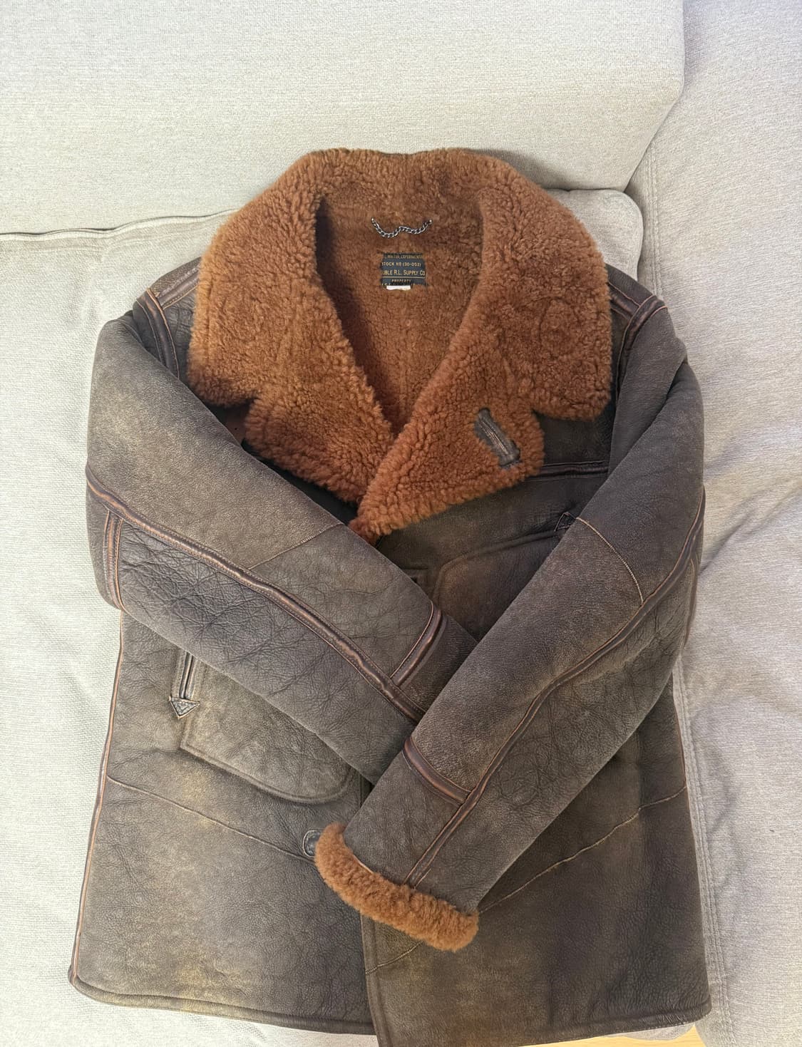 RRL 시어링 코트 무스탕 L 상품이미지6