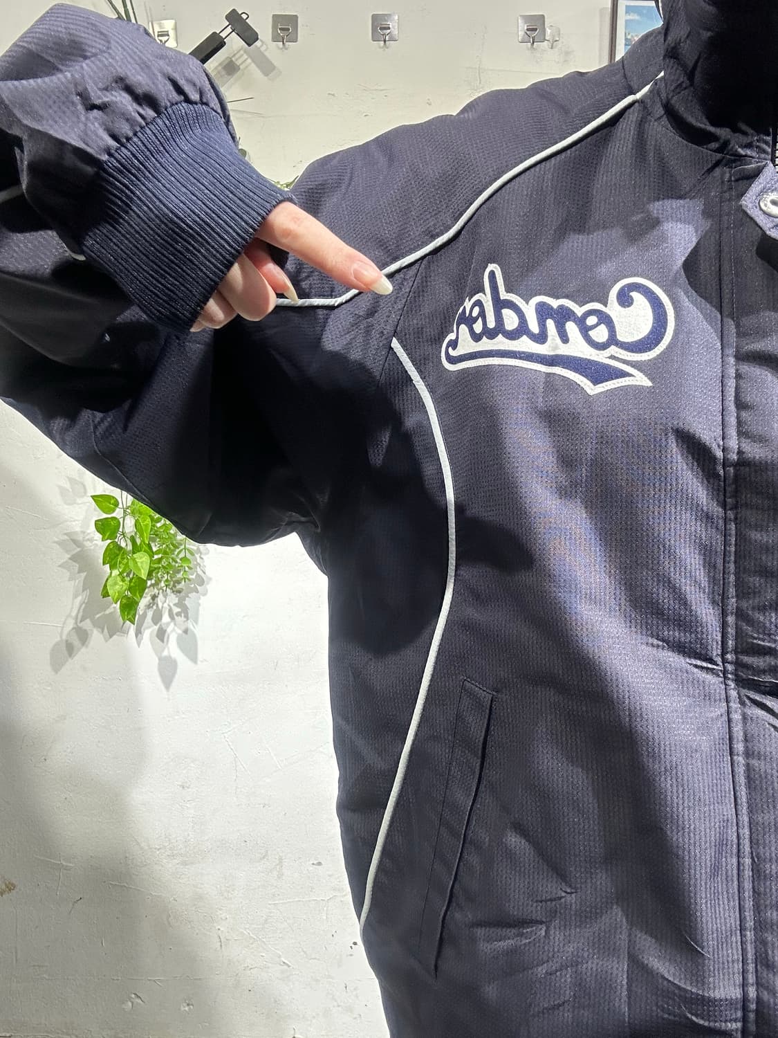 아식스 네이비 야구 잠바 바시티 자켓 L 상품이미지4