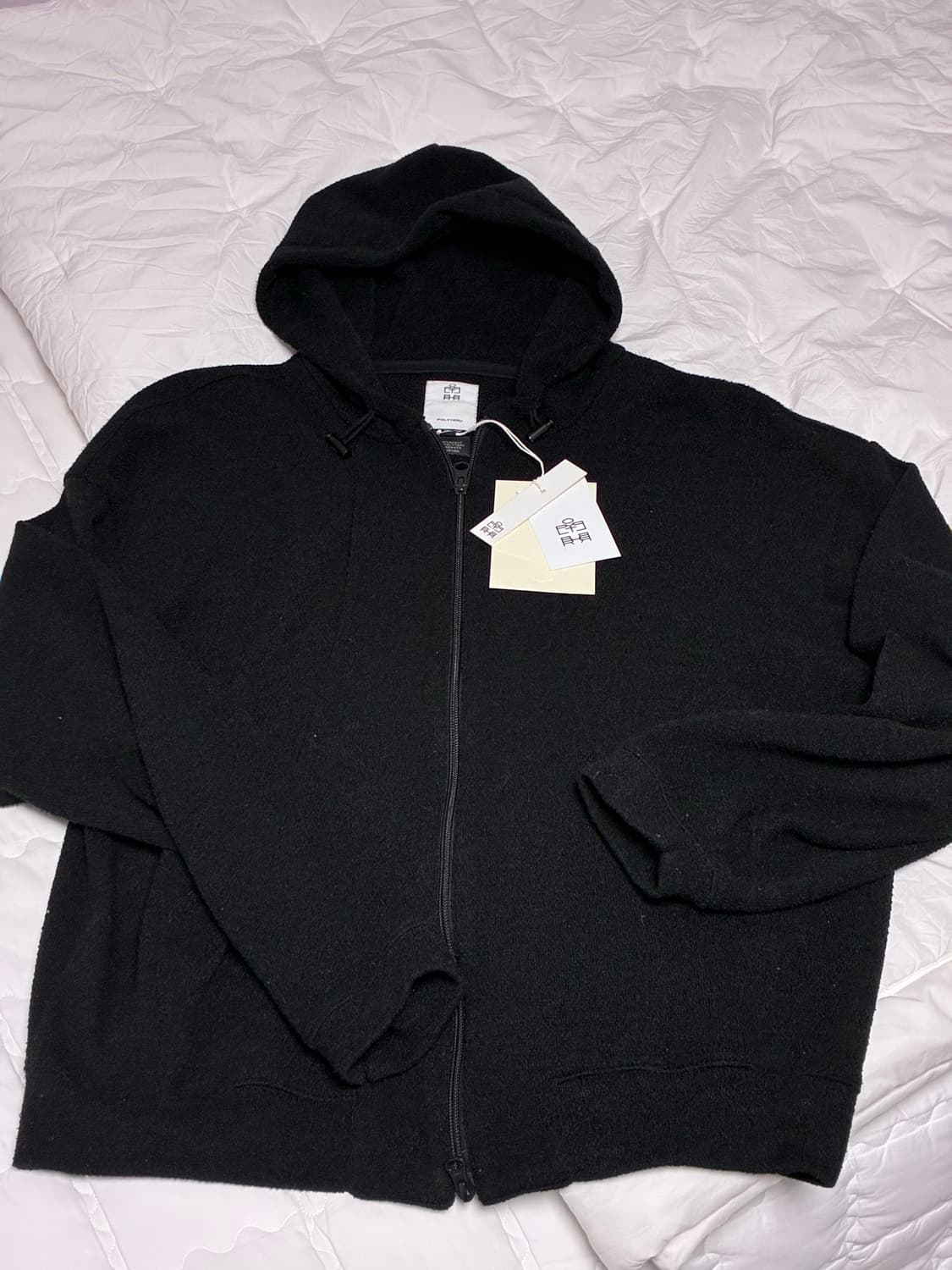 폴리테루 플리스 집 후디 / 블랙 3 상품이미지2