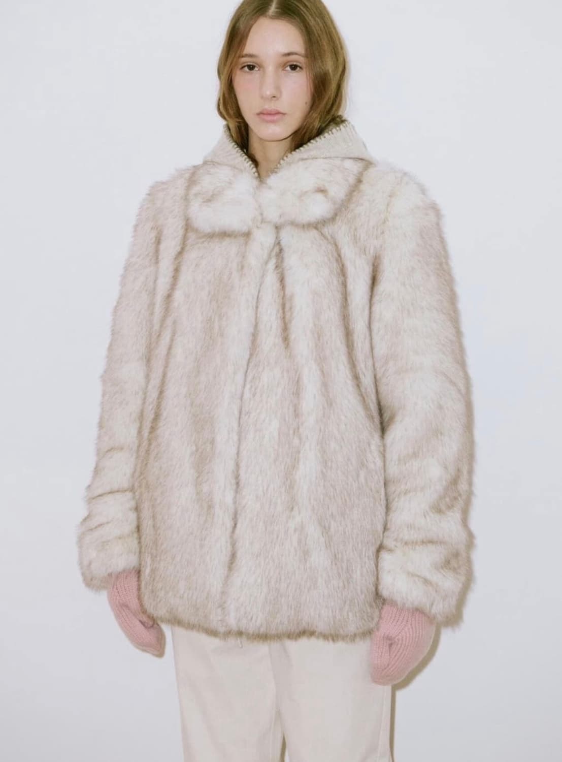 시눈아이보리퍼자켓 털자켓 갸루자켓 상품이미지1