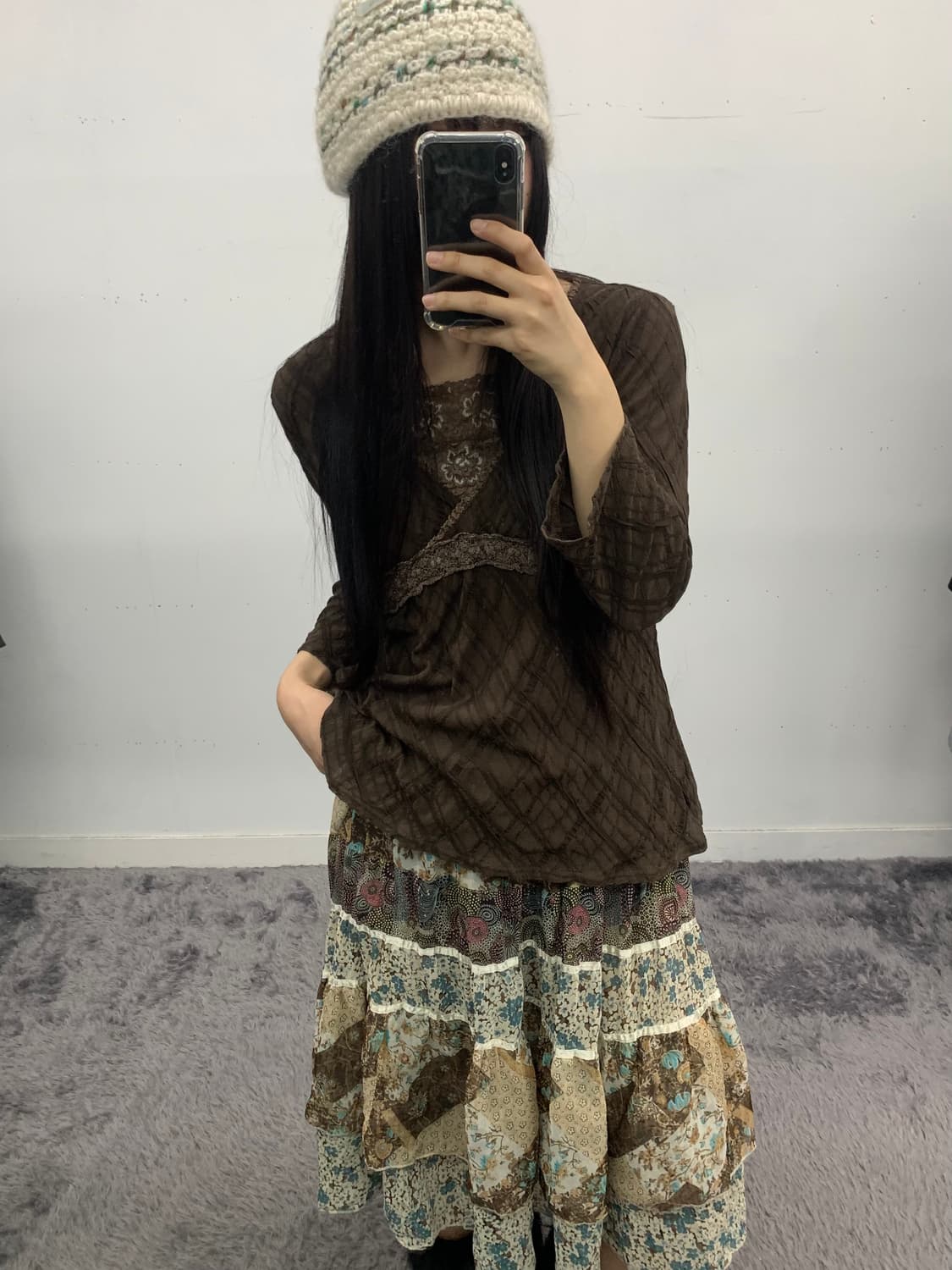 모리 브라운 레이스 슬리브리스  상품이미지3