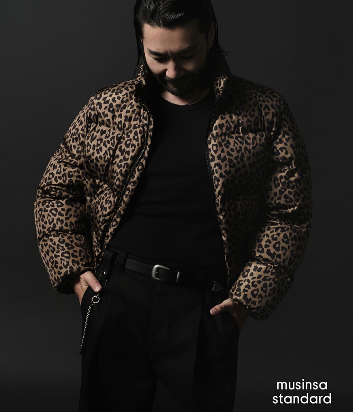 노홍철X무신사 숏패딩 레오파드 상품이미지1