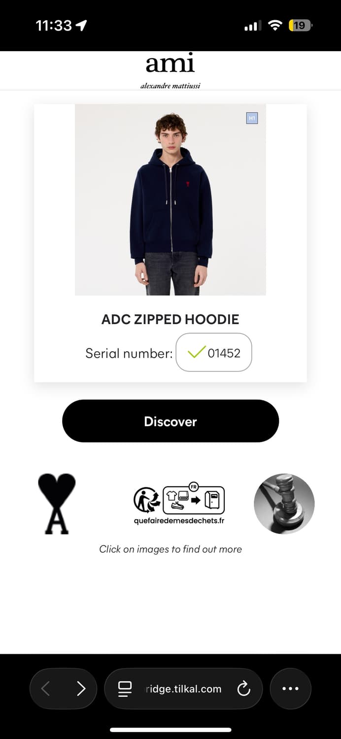 아미 네이비 후드집업 상품이미지8