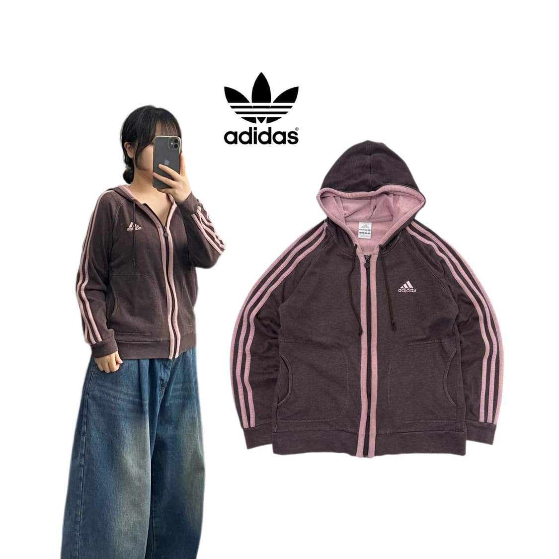 아디다스 00s 제팬 딸기 초코 후드집업 상품이미지1