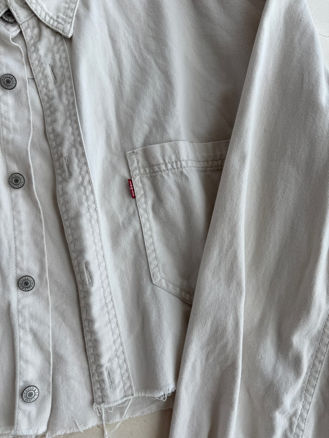 빈티지 트윈 리바이스 크롭 자켓형 셔츠 S-M 상품이미지3