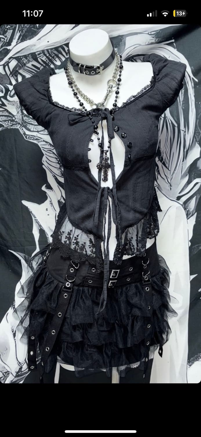 리즈리사깔 해외 빈티지 핀터레스트 레이스 반팔 상품이미지2