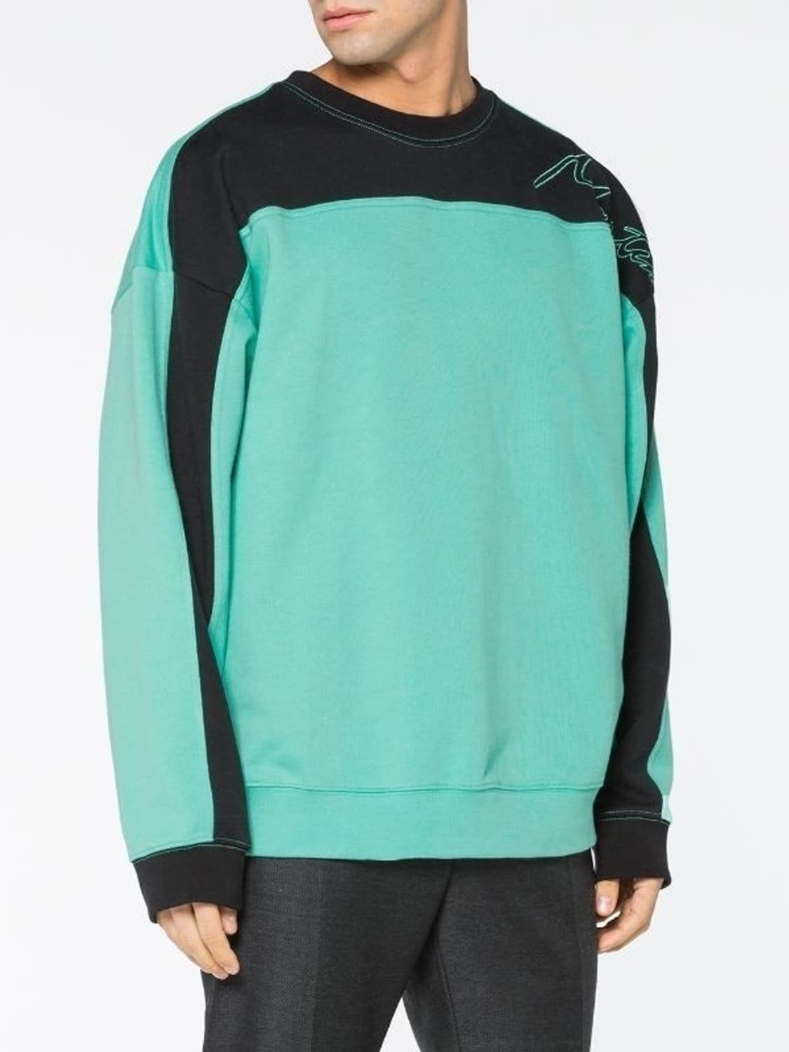 18SS 마틴로즈 바이컬러 오버사이즈 크루넥 맨투맨 민트S 상품이미지2