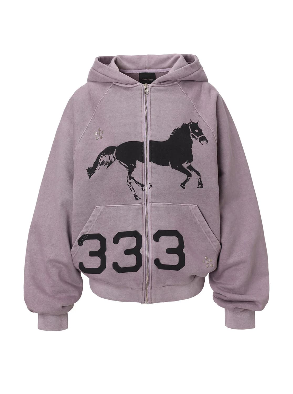 판매) 쓰리타임즈 미드나잇 후드집업 midnight stud hoodie 상품이미지1