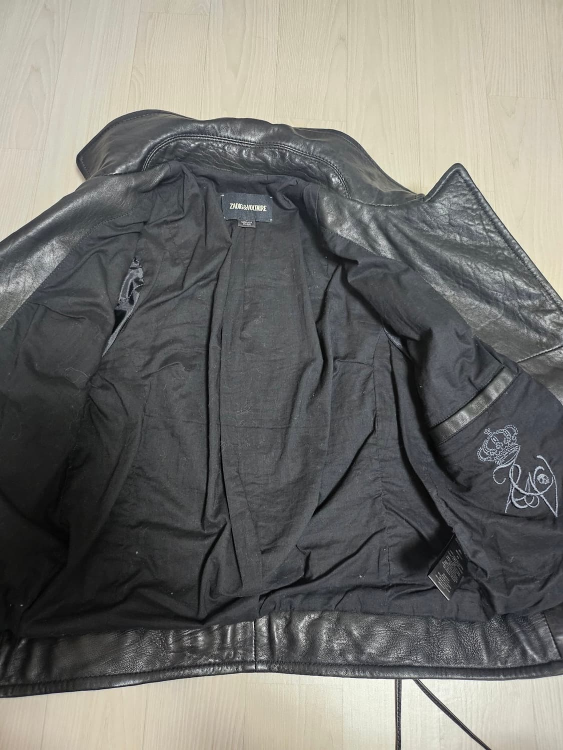 Zadig & Voltaire 블랙 가죽 라이더 자켓 상품이미지6