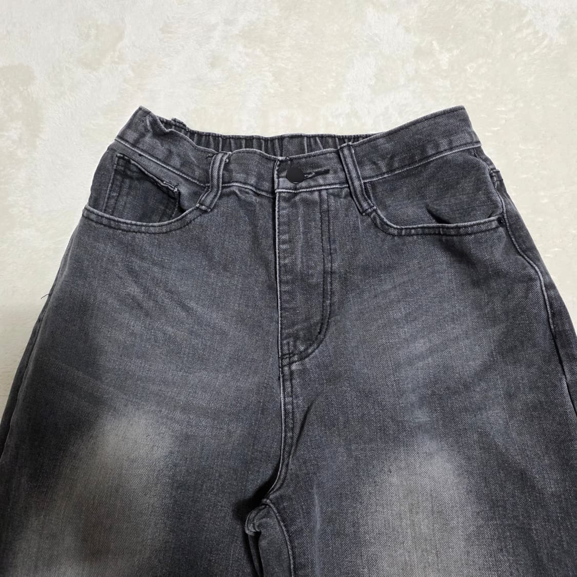 (S)여성 뒷밴딩 와이드 데님 팬츠 상품이미지2