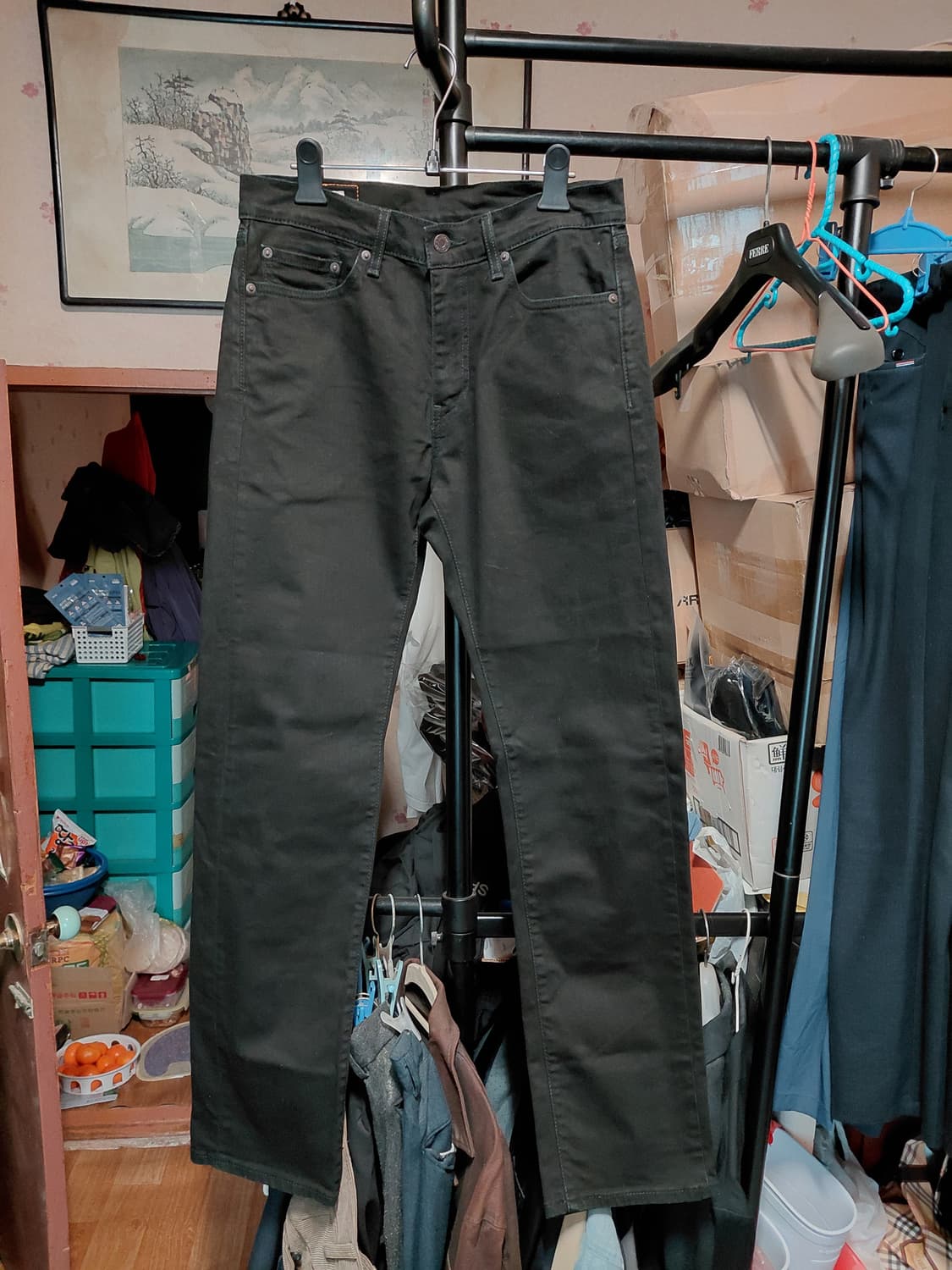 [리바이스505]프리미엄 스트레이트핏 블랙 데님 청바지 30사이즈 상품이미지1