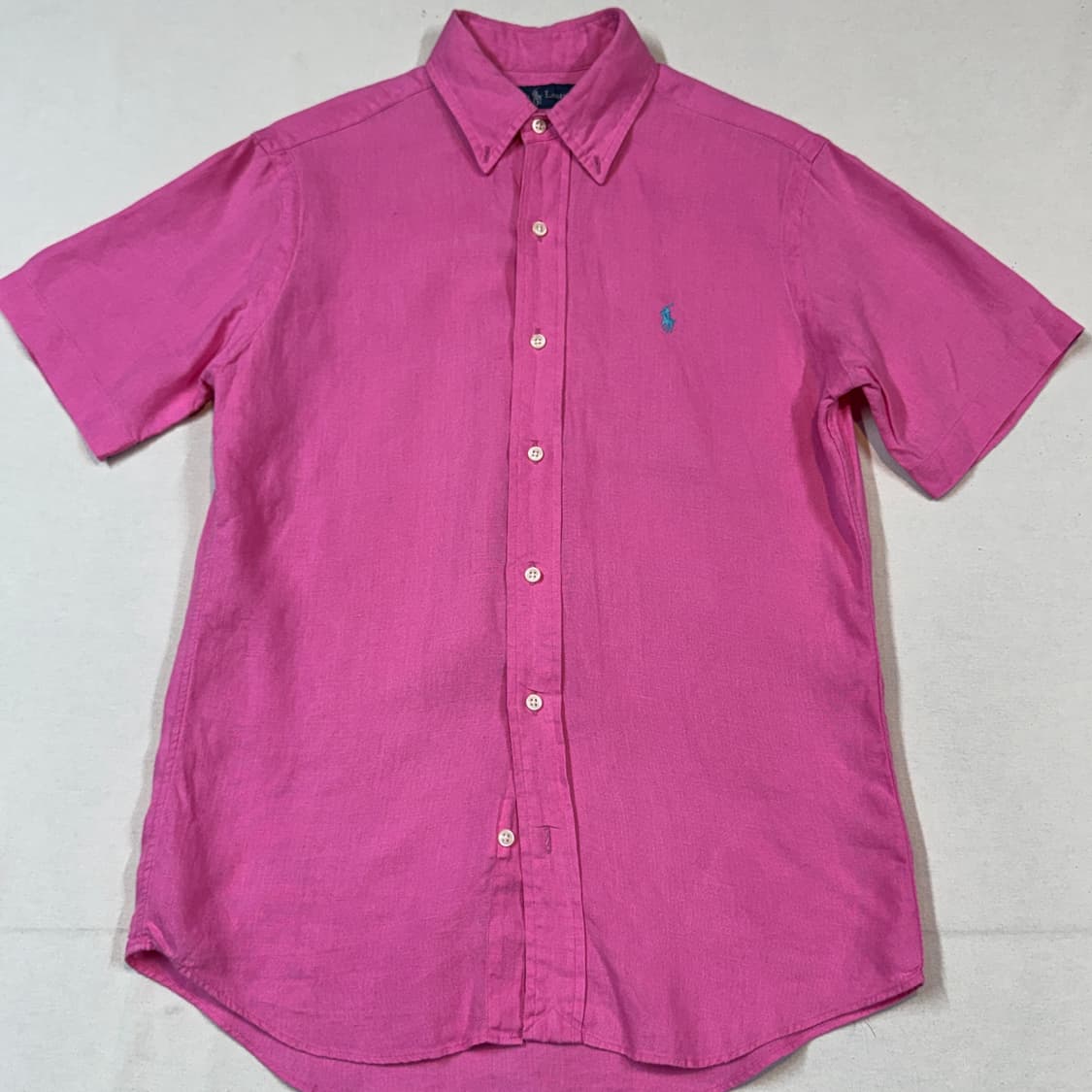 S) 폴로 랄프로렌 핑크 반팔 린넨 셔츠 상품이미지2