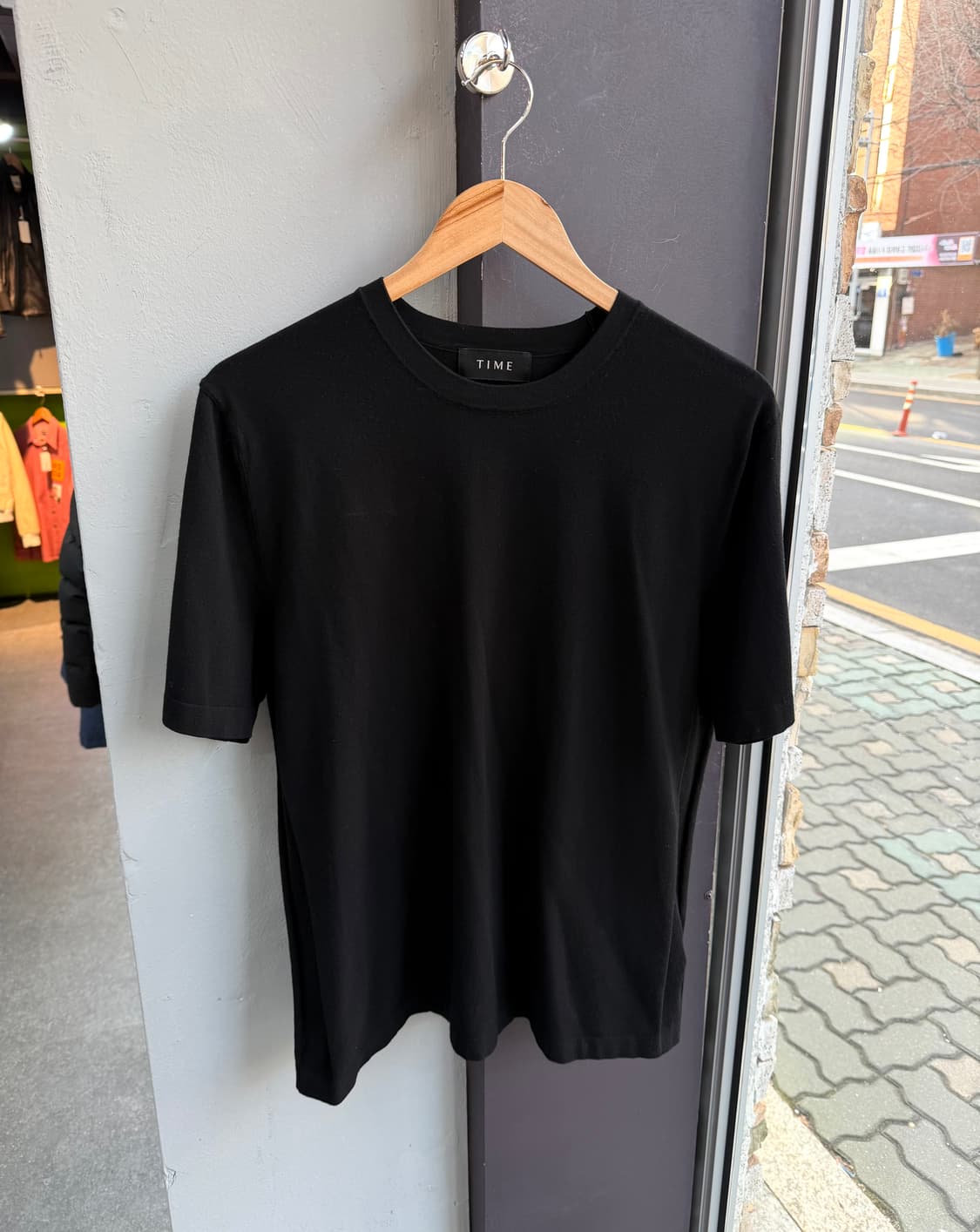 100/ 타임옴므 21FW 레이온 니트 반팔 상품이미지2