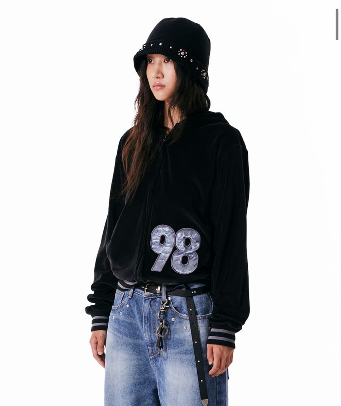 (급전) 아캄 98 패치 벨루어 후드 블랙 1 상품이미지1