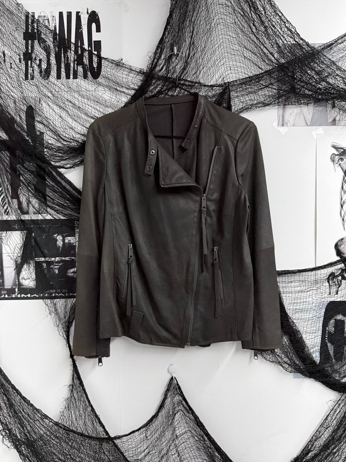 00s unbalanced leather jacket 상품이미지1