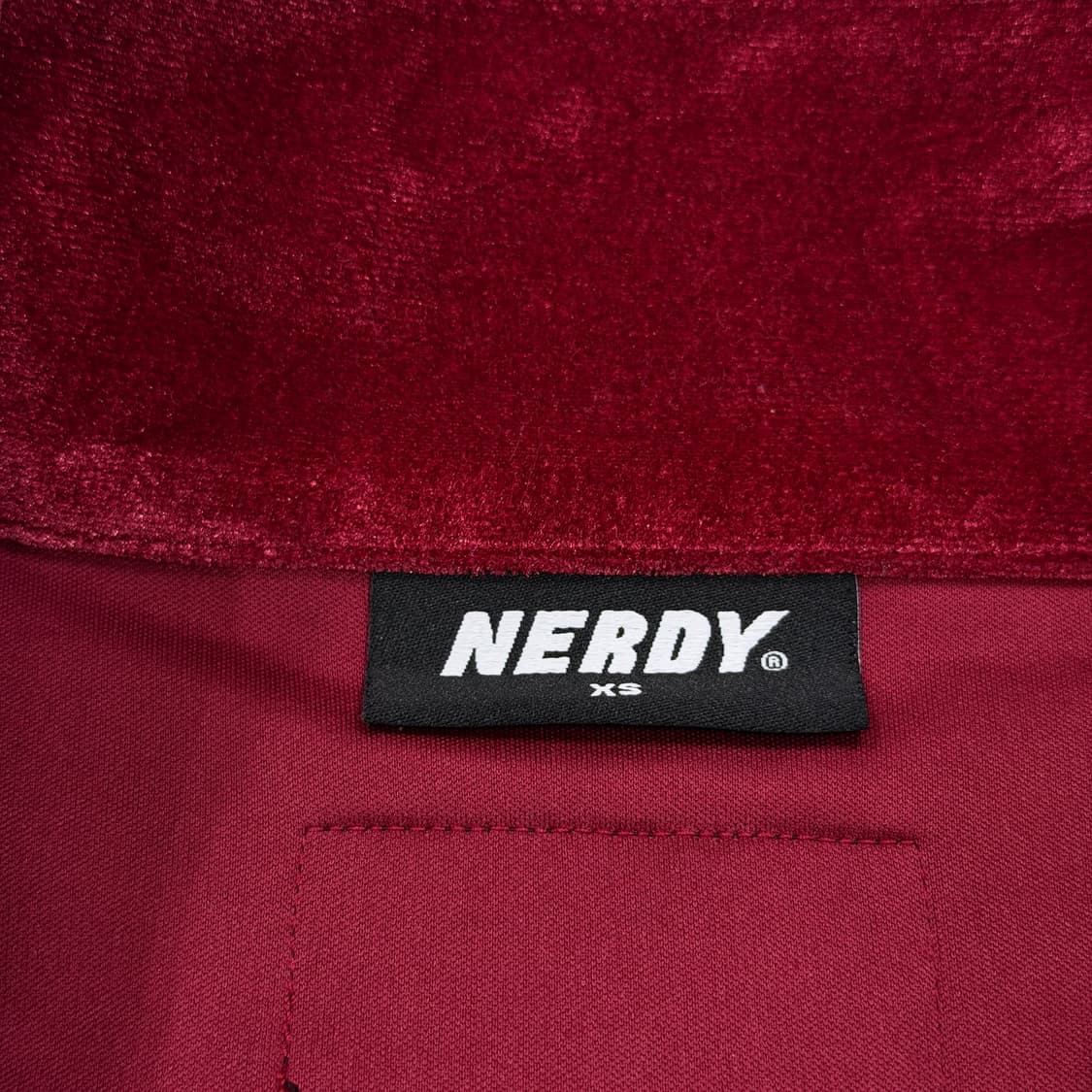 널디 빈티지 블락 벨벳 트랙탑 져지 자켓 버건디 레드 XS 상품이미지4