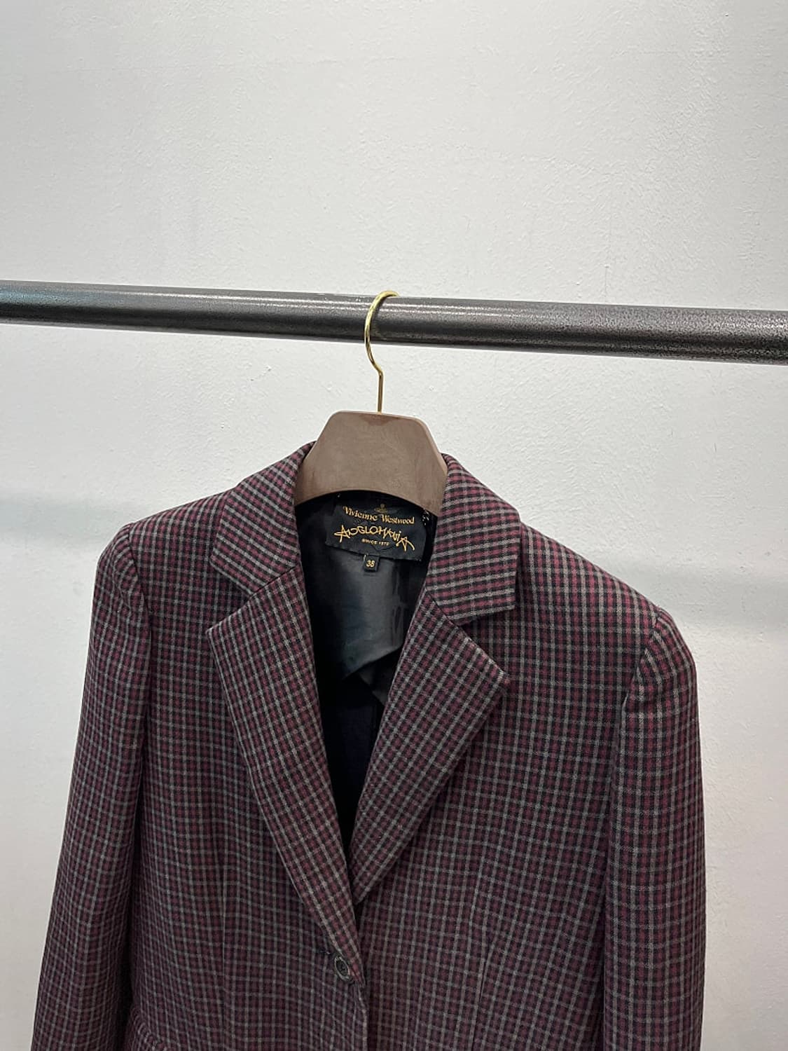 여) 비비안웨스트우드 버건디 체크코트  상품이미지2