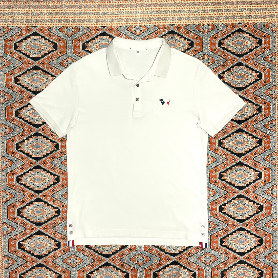 빈티지 아이보리 반팔 카라티셔츠 남성S 상품이미지1