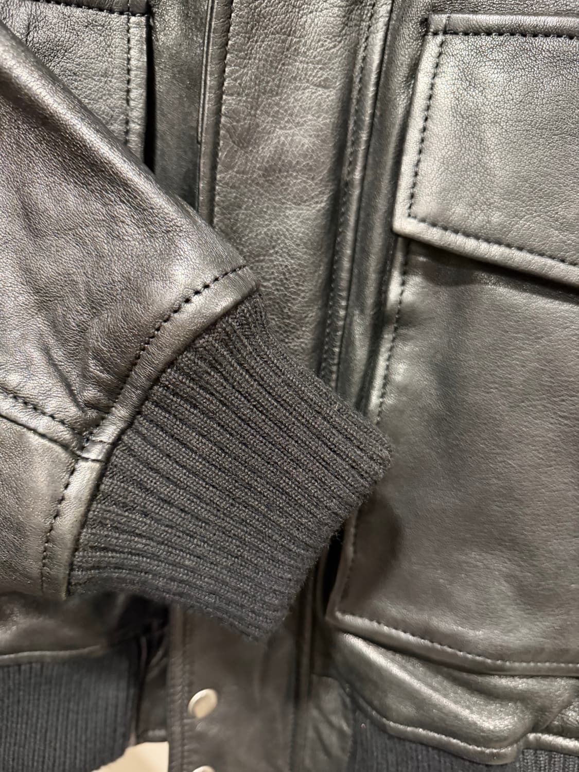 자라 레더 컬렉션 라인 블랙 M 상품이미지3