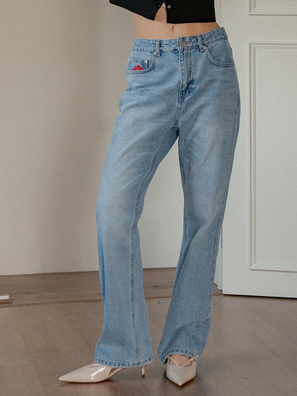 반원아틀리에 로즈 플레어 데님 팬츠 상품이미지5