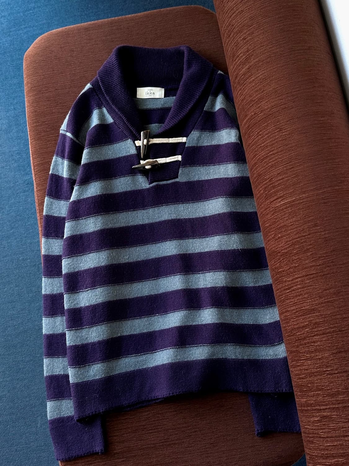 Design pattern shawl collar knit P/O 상품이미지5