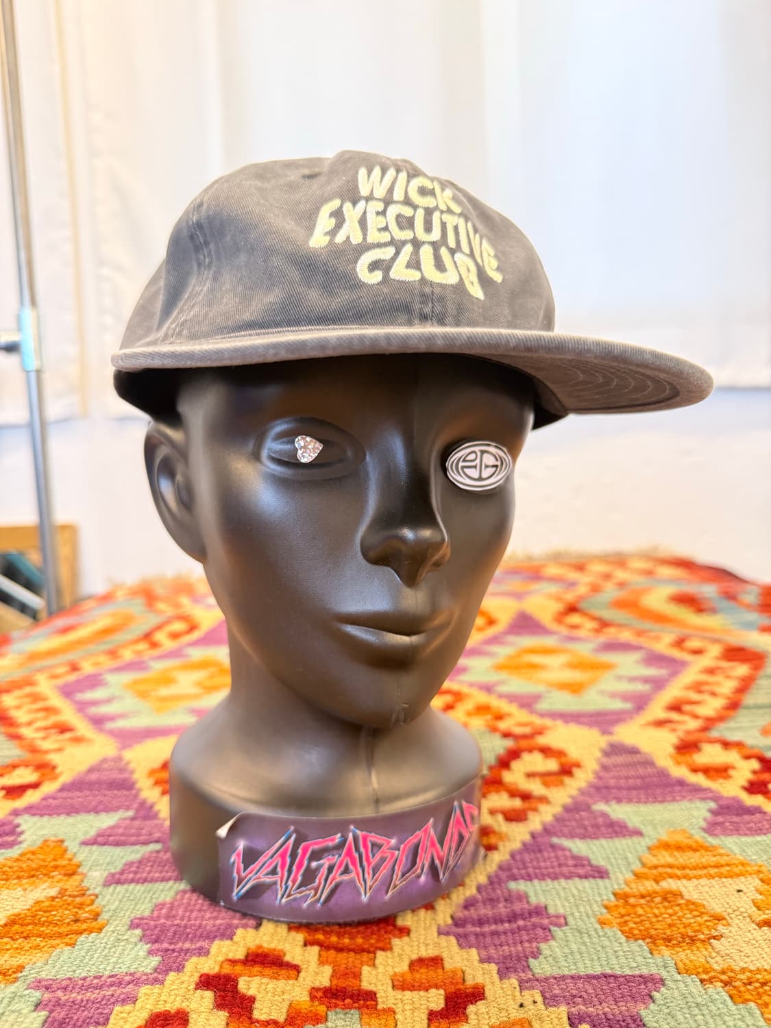 빈티지 흑청 데님 자수 일자캡 상품이미지5