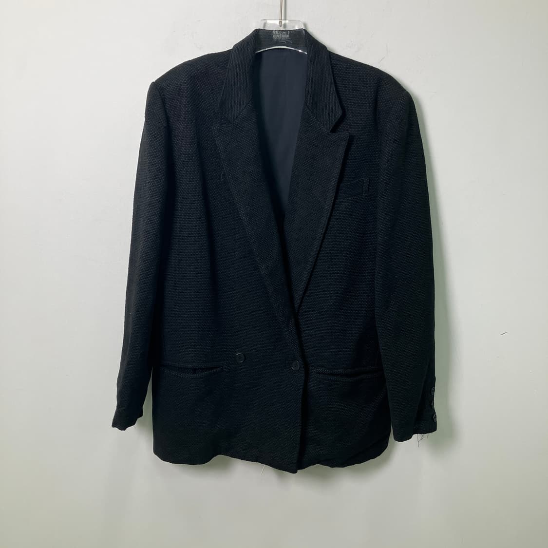 90's Y's 요지 야마모토 블랙 헤링본 블레이저 상품이미지1