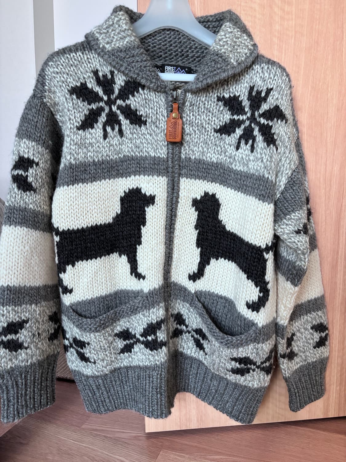 빈티지 대장템 퍼스트다운 리트리버 눈꽃 코위찬 집업 상품이미지7