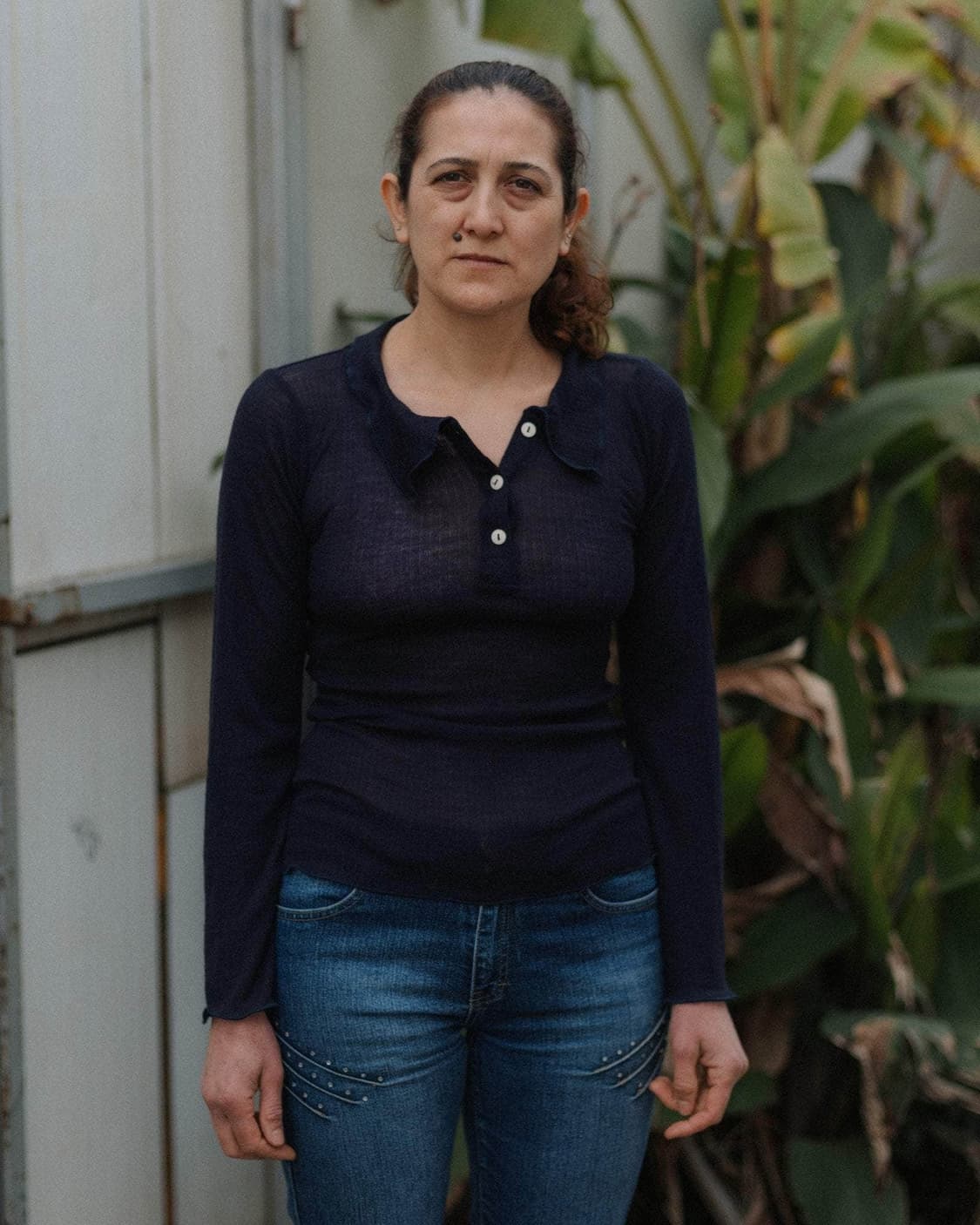 [XS,S,M,L]베이스레인지 25fw Dual 롱 슬리브리스 탑/네이비 상품이미지1