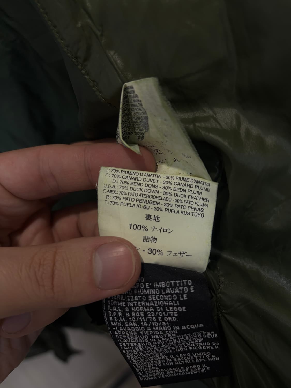 (L) Diesel 디젤 하이넥 히든후드 덕다운 그린 패딩 상품이미지8