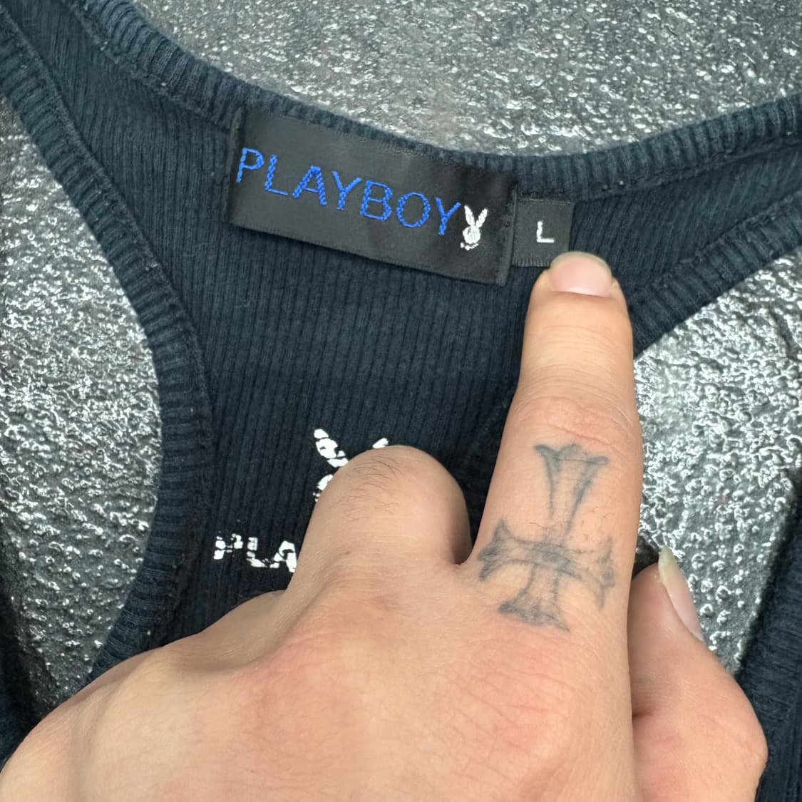 플레이보이 블랙 큐빅 나시 탱크탑 상품이미지4