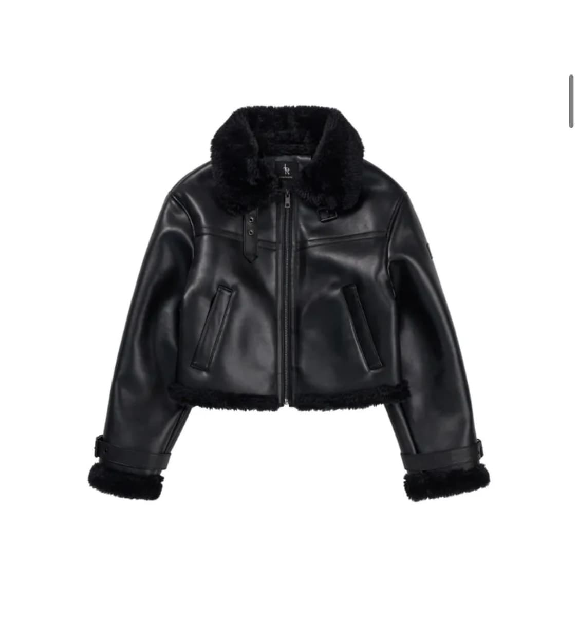 (새상품) 레더리 오블리크 오버핏 레더 무스탕 자켓 [ALL BLACK] 상품이미지7