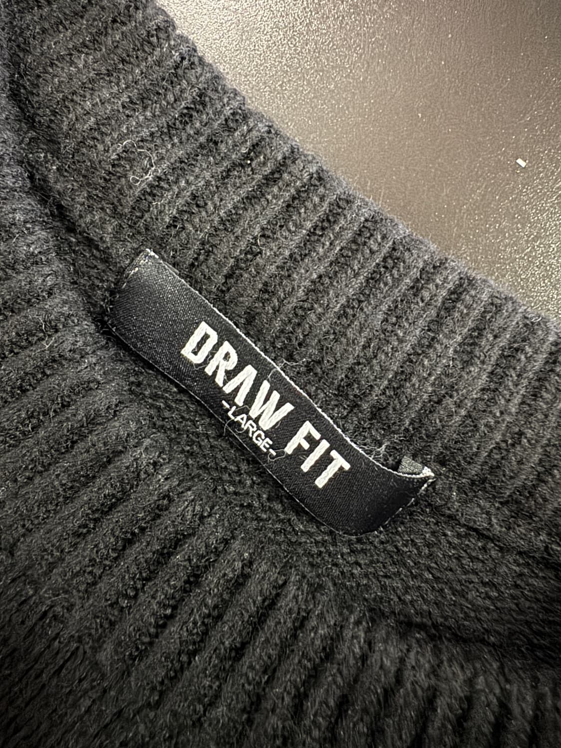 드로우핏 DRAW FIT 아가일 패턴 니트 L 블랙 상품이미지3