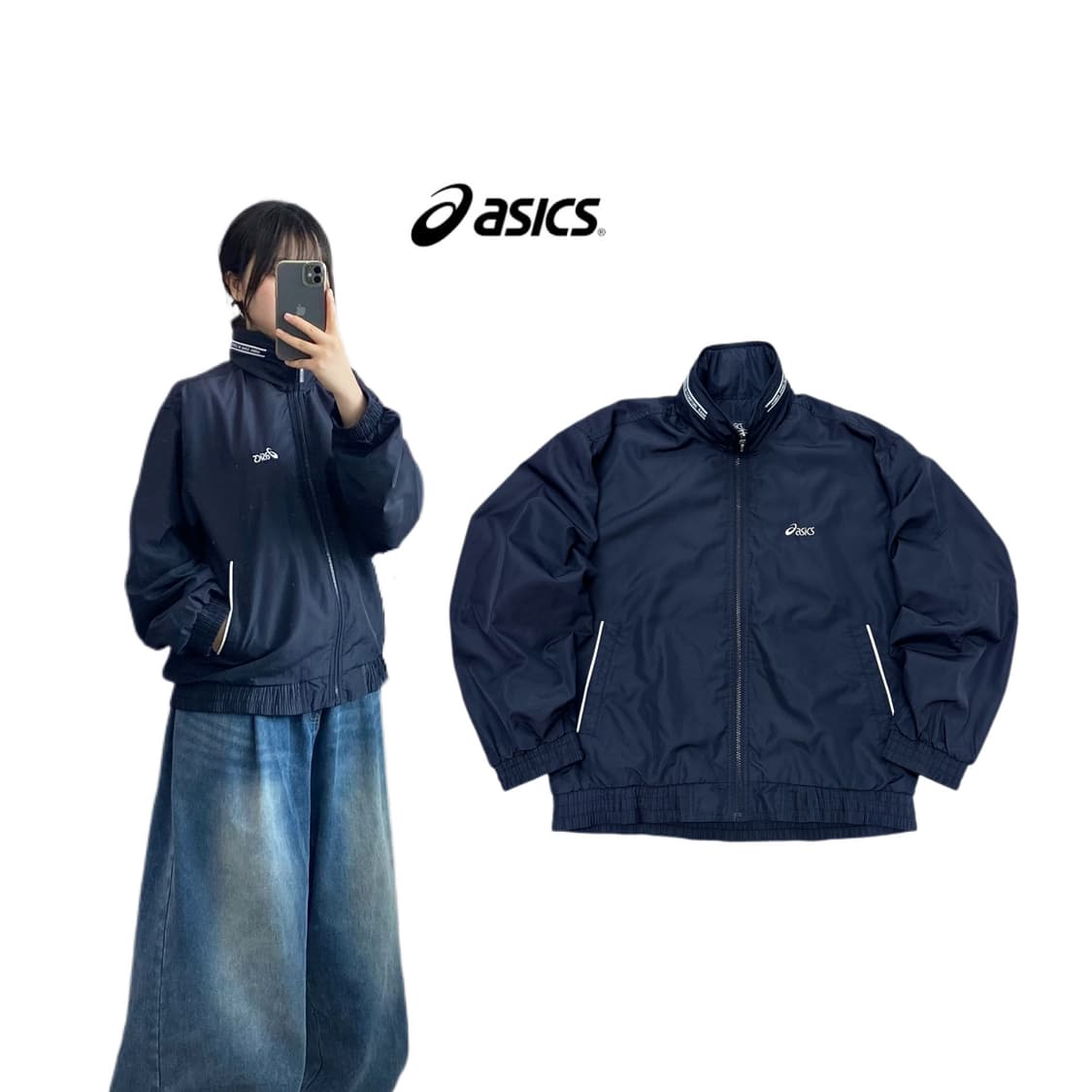 아식스 00s 오버핏 올드스쿨 바람막이 자켓 상품이미지1