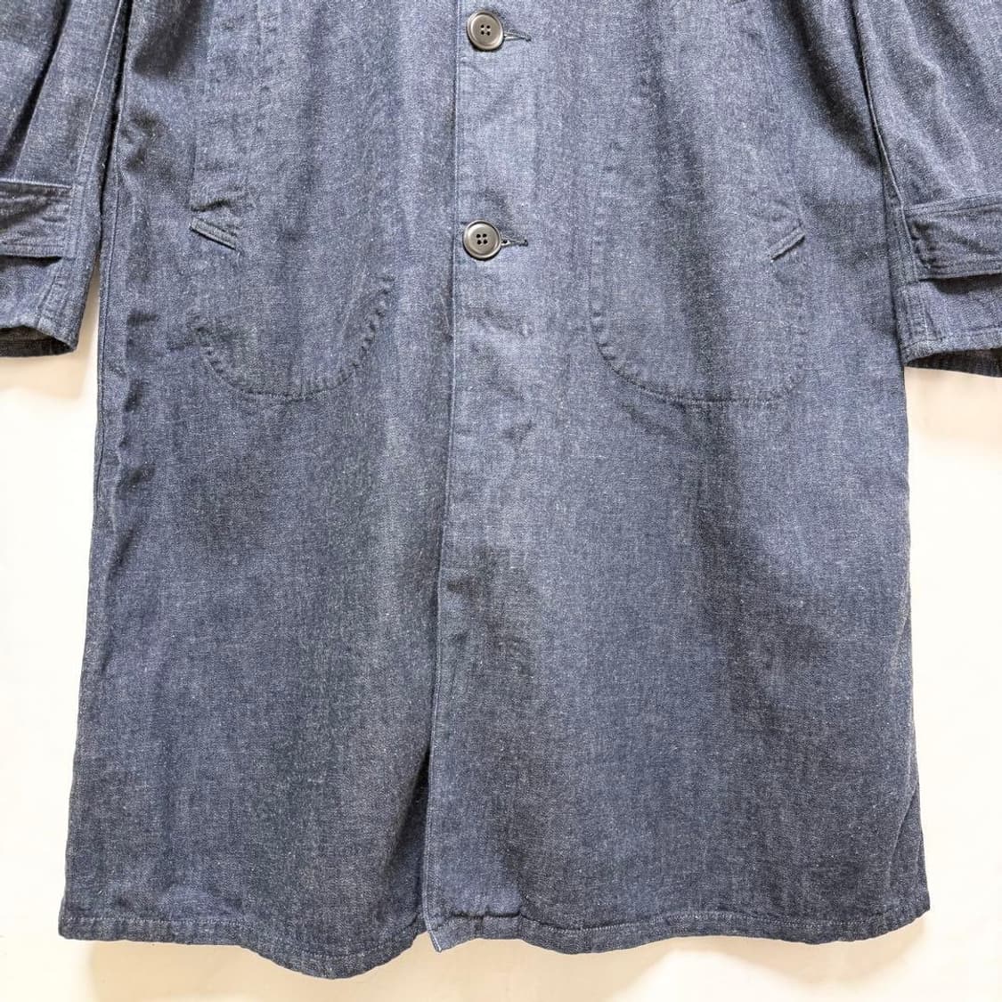 [40]본쿠라 Denim Cellar 데님 스텐 컬러 코트 상품이미지5