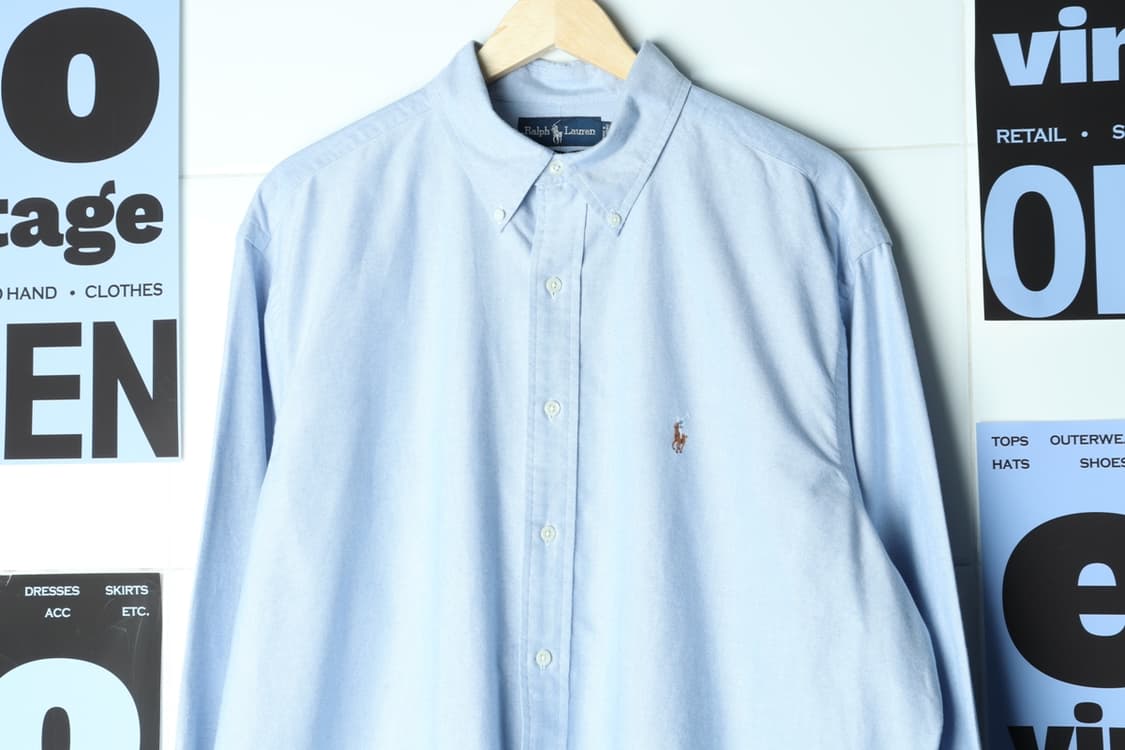 (XL-3XL) 폴로 랄프로렌 셔츠 남방 USA 90S 블루-H31845 상품이미지3