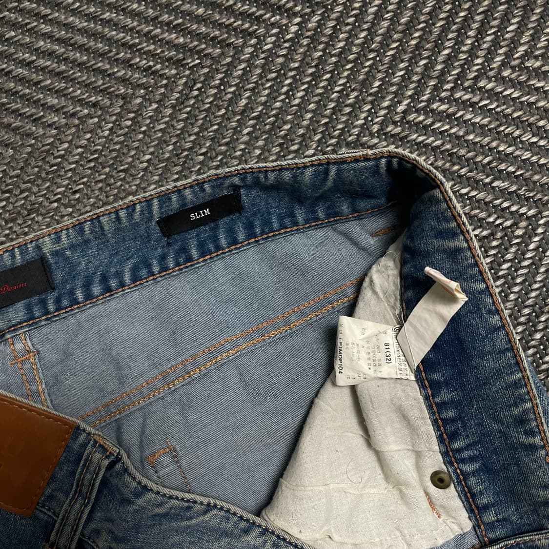 00s EVISU 에비수 백로고 슬림핏 워싱 데님 팬츠y 5865 상품이미지5