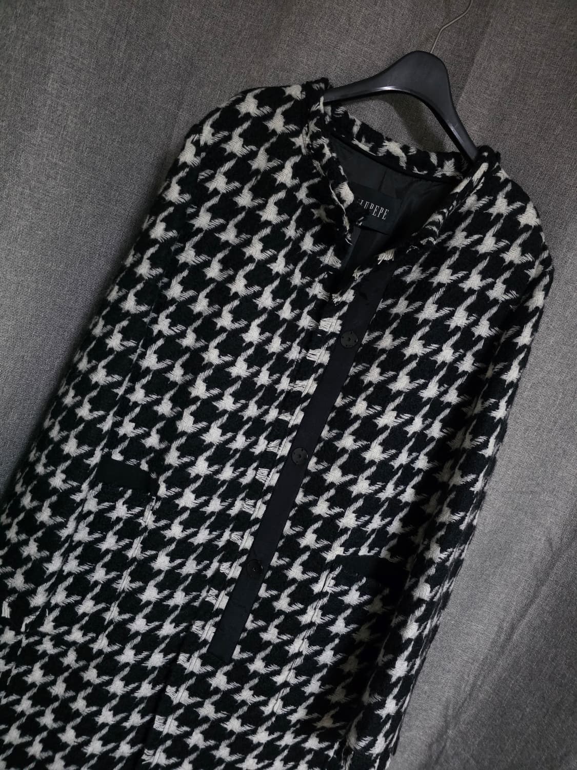 블루페페 하운드체크 롱코트 상품이미지2