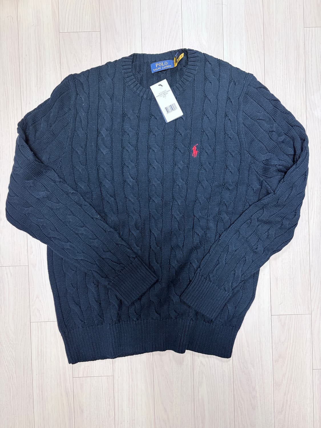 폴로 면 꽈배기 니트 L사이즈 새상품  상품이미지1