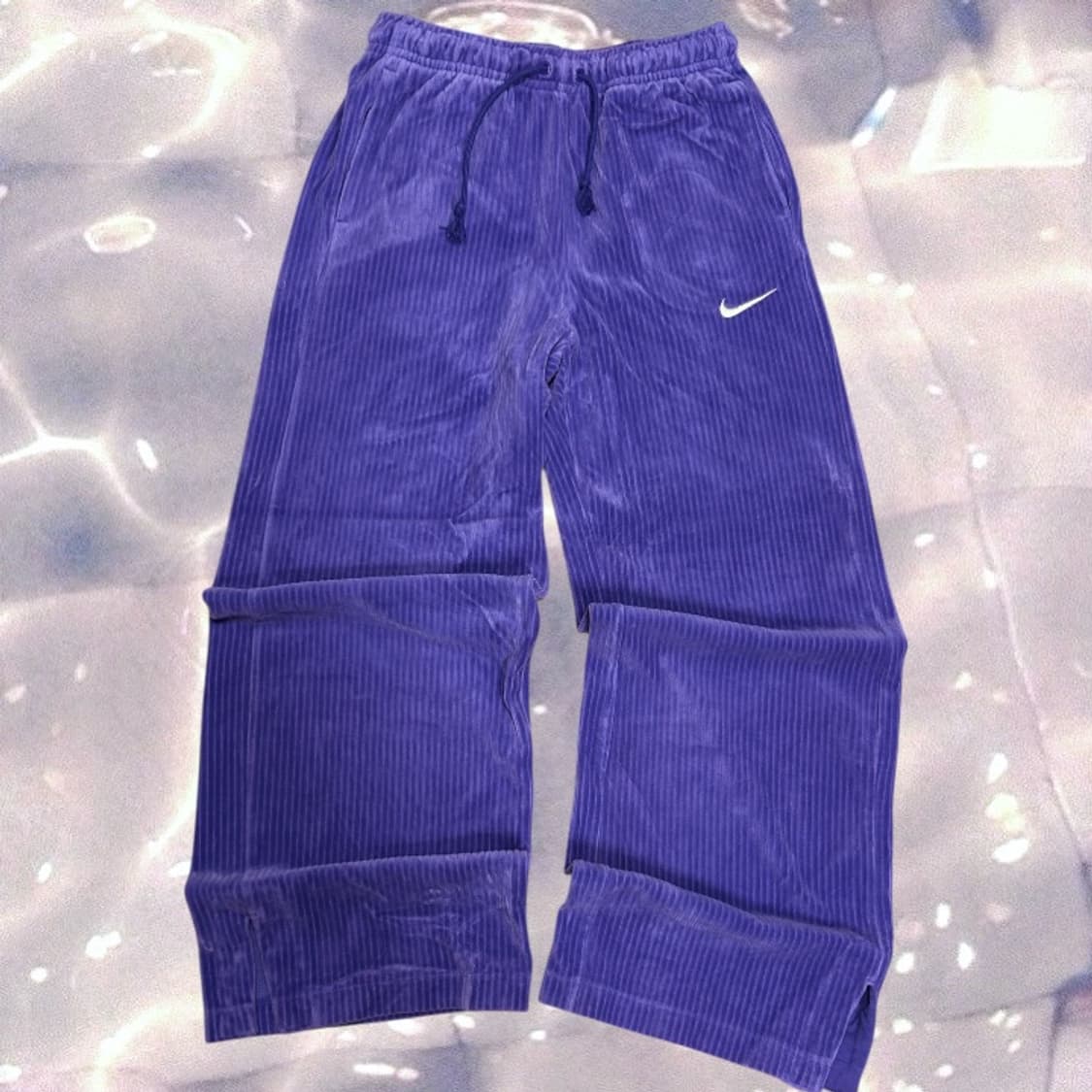 나이키 벨루어 벨벳 밴딩 와이드 팬츠 퍼플 보라 XS  상품이미지3