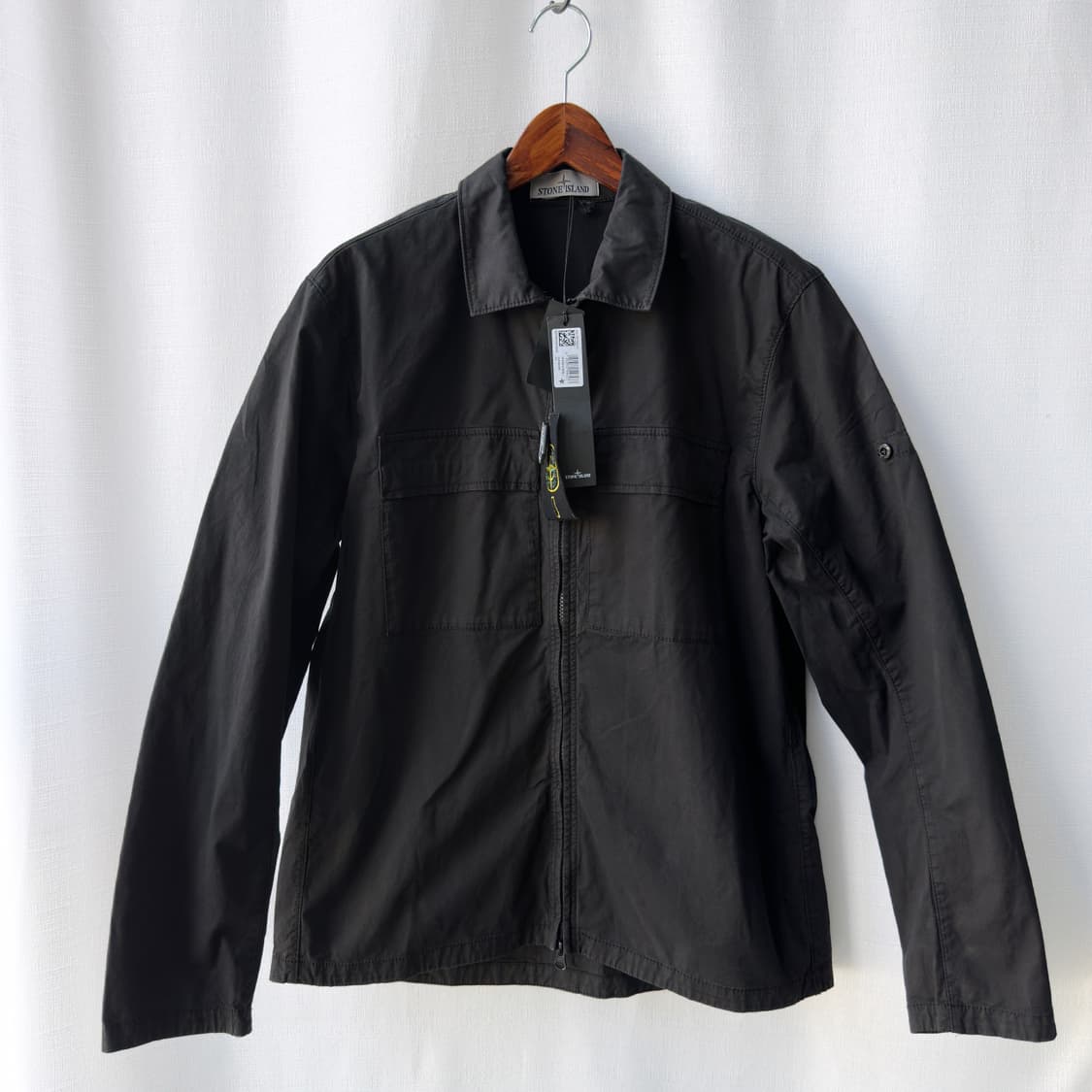 스톤아일랜드 수피마코튼 트윌 스트레치 TC 가먼트다이 셔츠 자켓 블랙 L 상품이미지1