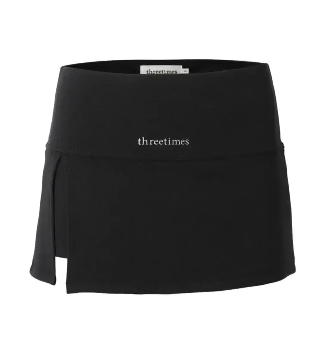 쓰리타임즈 에슬레틱 슬릿 스커트 블랙 S 상품이미지1
