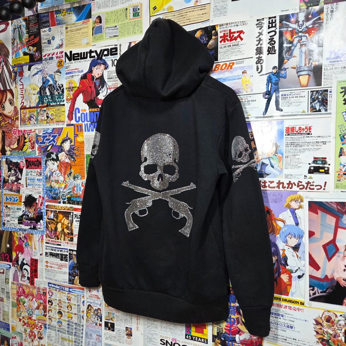 펑크 스컬 큐빅 기모 후드집업 상품이미지2