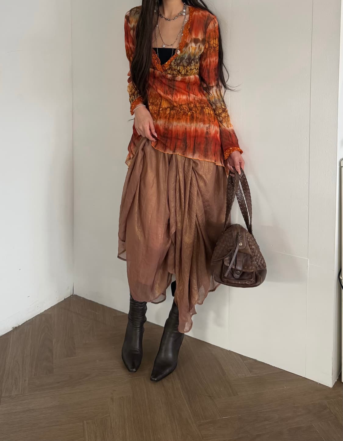aged leather weave bag 상품이미지5