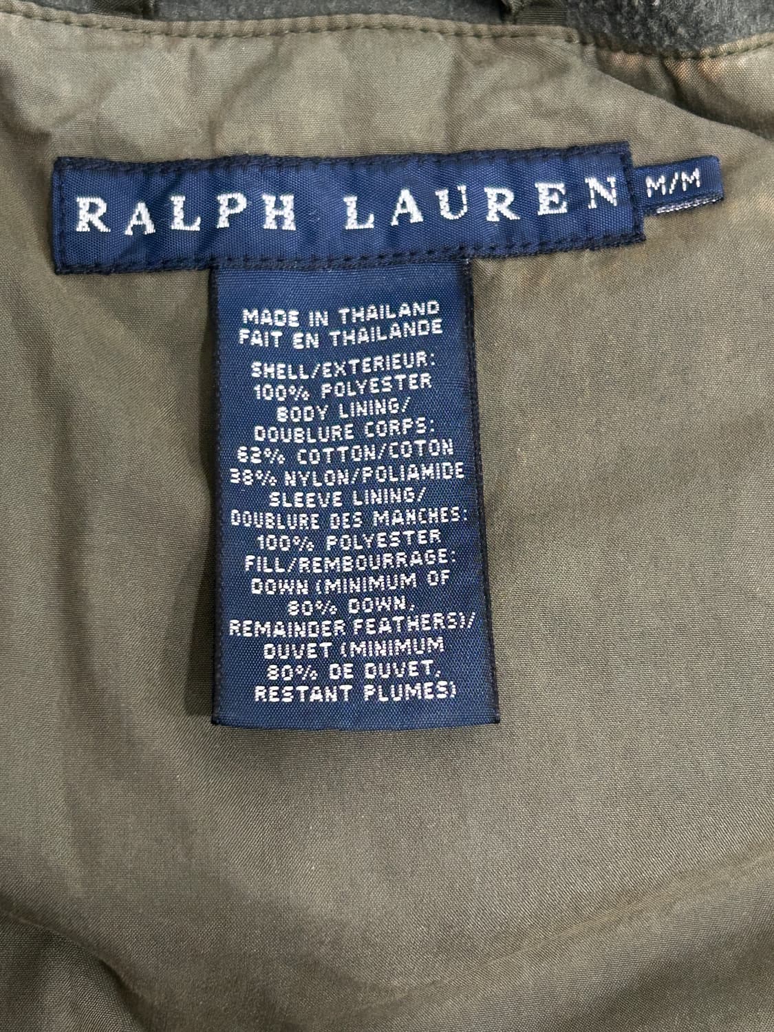 폴로랄프로렌 카키 포켓 다운 패딩 조끼 M 상품이미지5