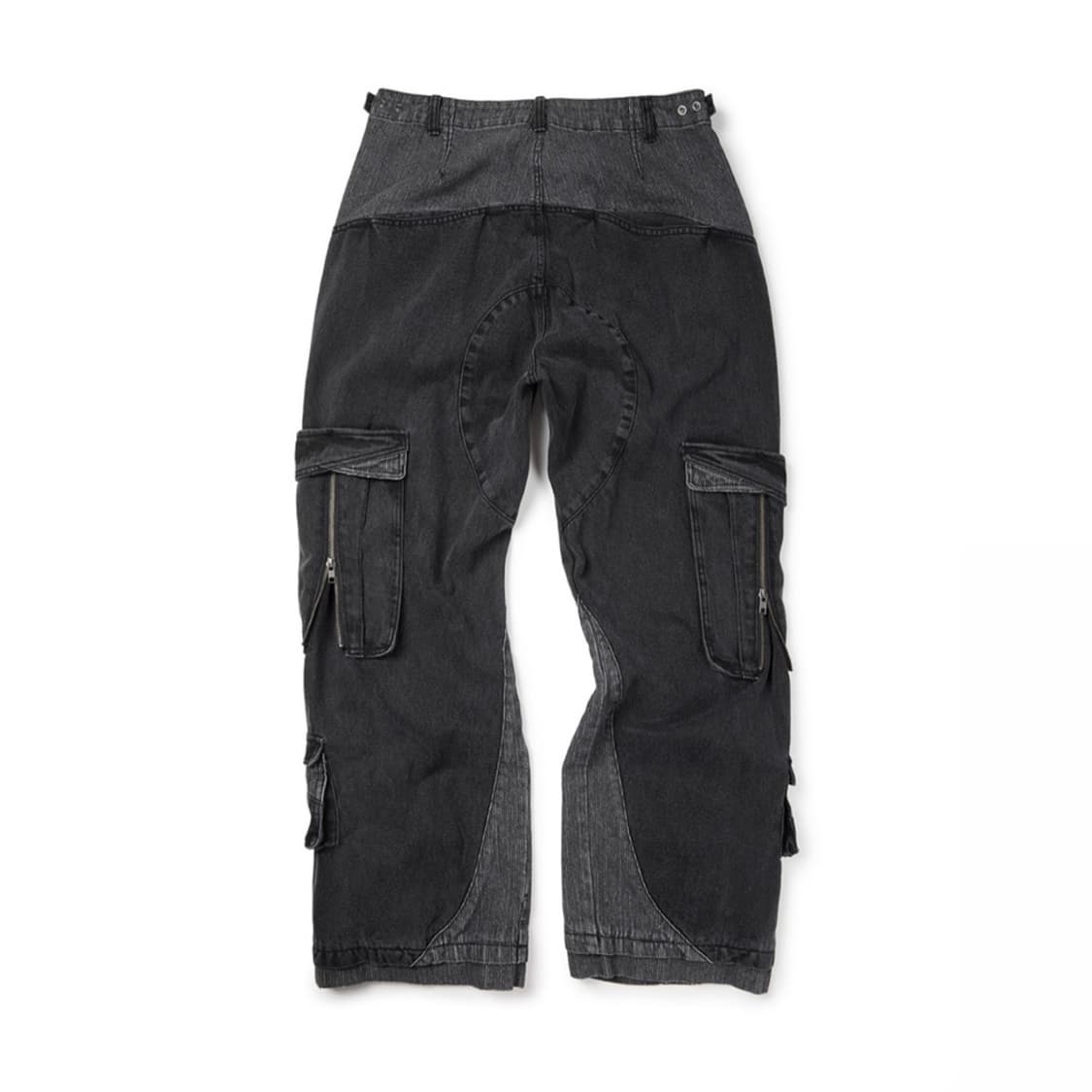 이티씨이 레이어드 백 카고 데님 팬츠 2.0 블랙 상품이미지2