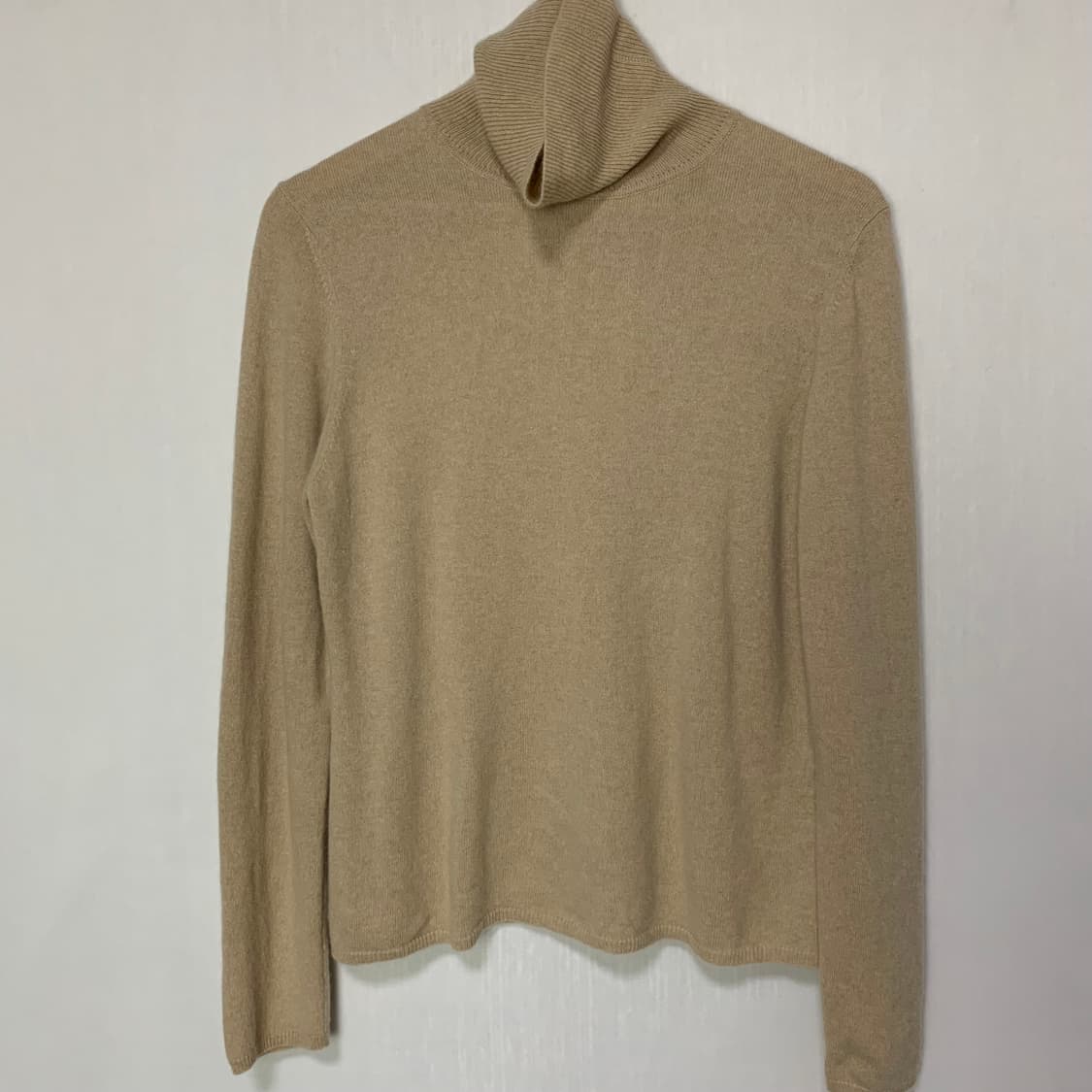 베이지색 터틀넥 니트 빈티지 캐시미어 100 L 상품이미지2