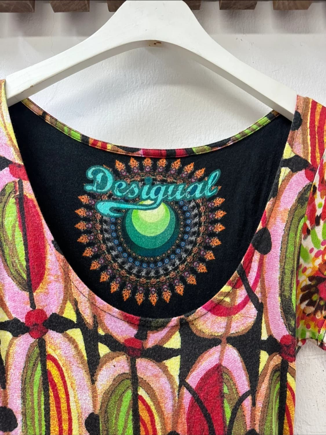 데시구알 Desigual 에스닉 패턴 패치워크 반팔 원피스 상품이미지3